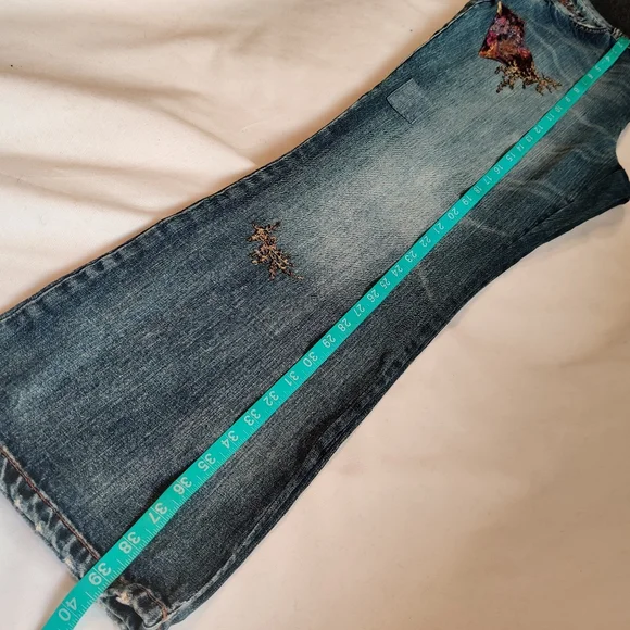 Ralph Lauren Distressed Light Blue Patchwork Jeans - Picture 14 of 14